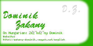 dominik zakany business card